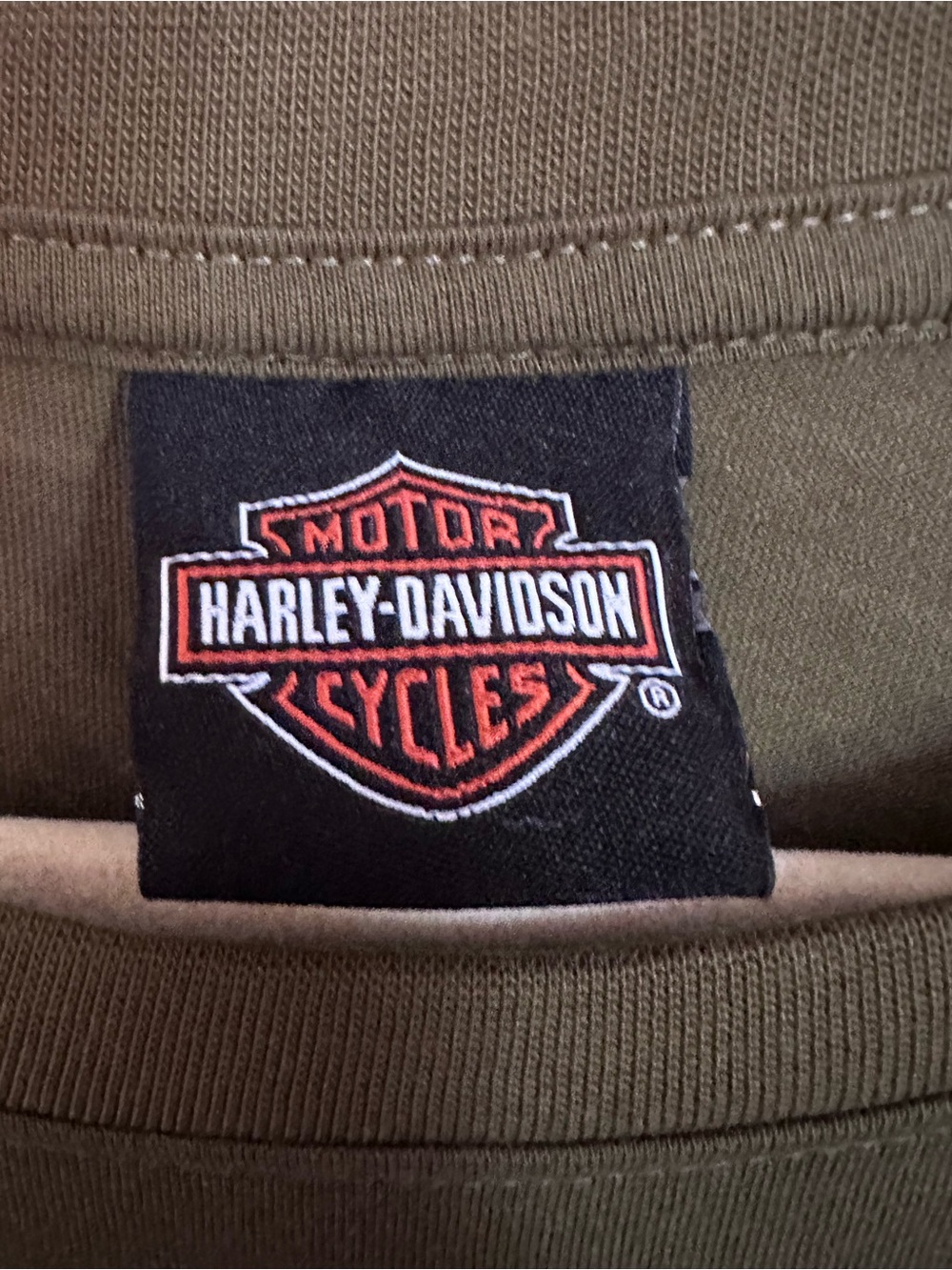 Harley-Davidson Olive Green Long Sleeve Logo Top - Picture 4 of 9